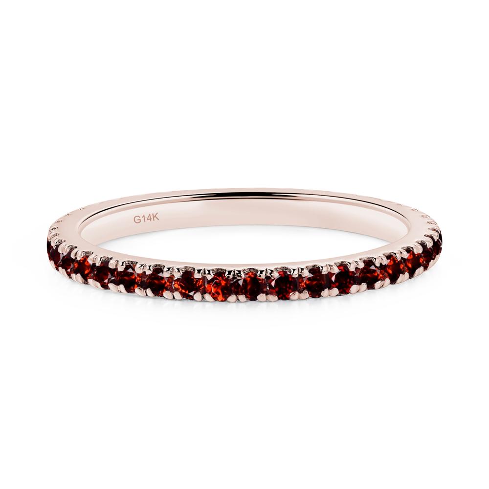 Garnet Pave Eternity Ring - LUO Jewelry #metal_14k rose gold