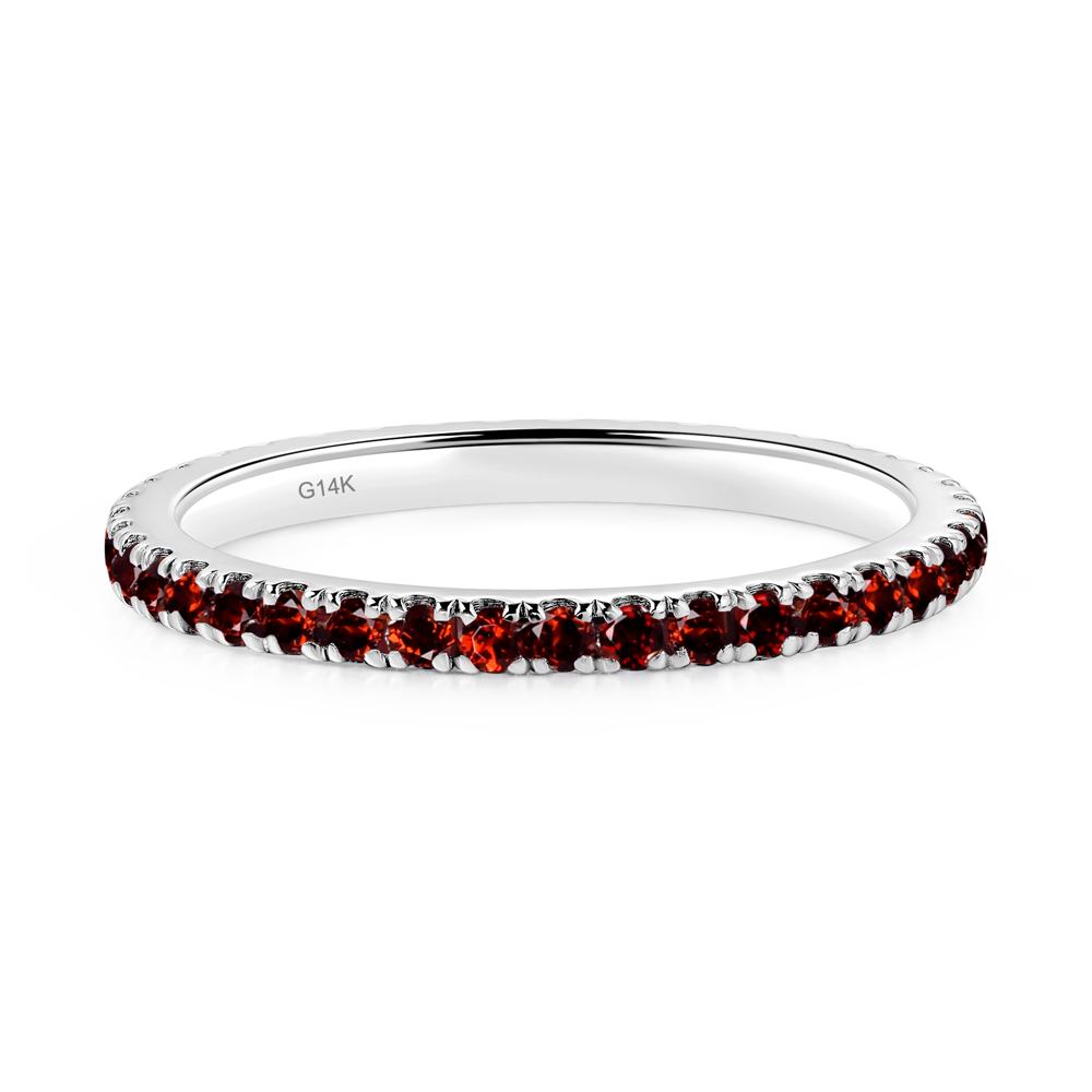 Garnet Pave Eternity Ring - LUO Jewelry #metal_14k white gold
