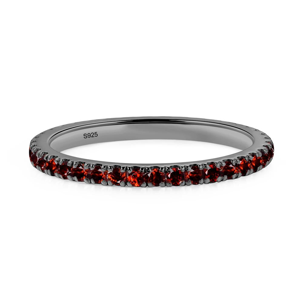Garnet Pave Eternity Ring - LUO Jewelry #metal_black finish sterling silver