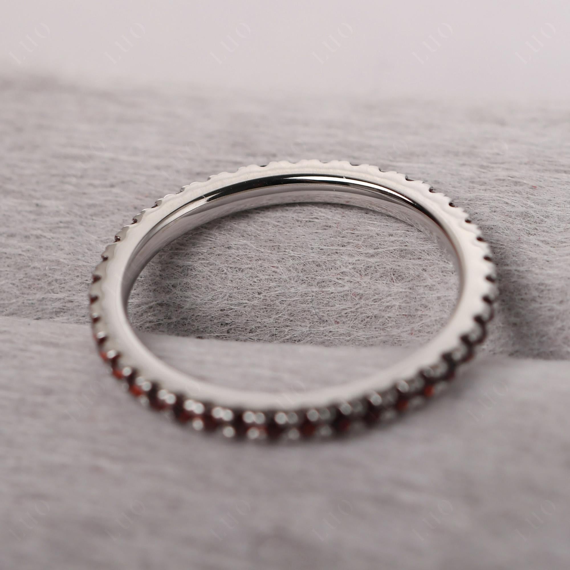 Garnet Pave Eternity Ring - LUO Jewelry