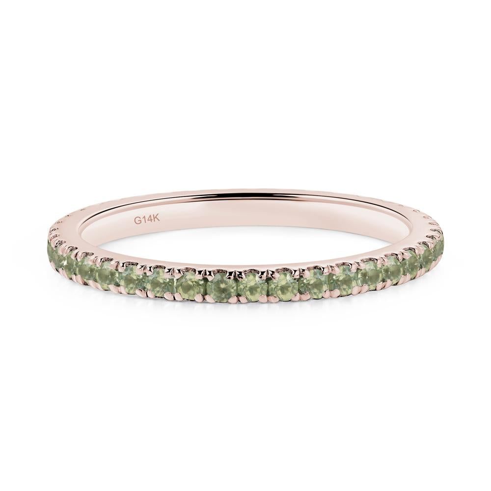 Peridot Pave Eternity Ring - LUO Jewelry #metal_14k rose gold