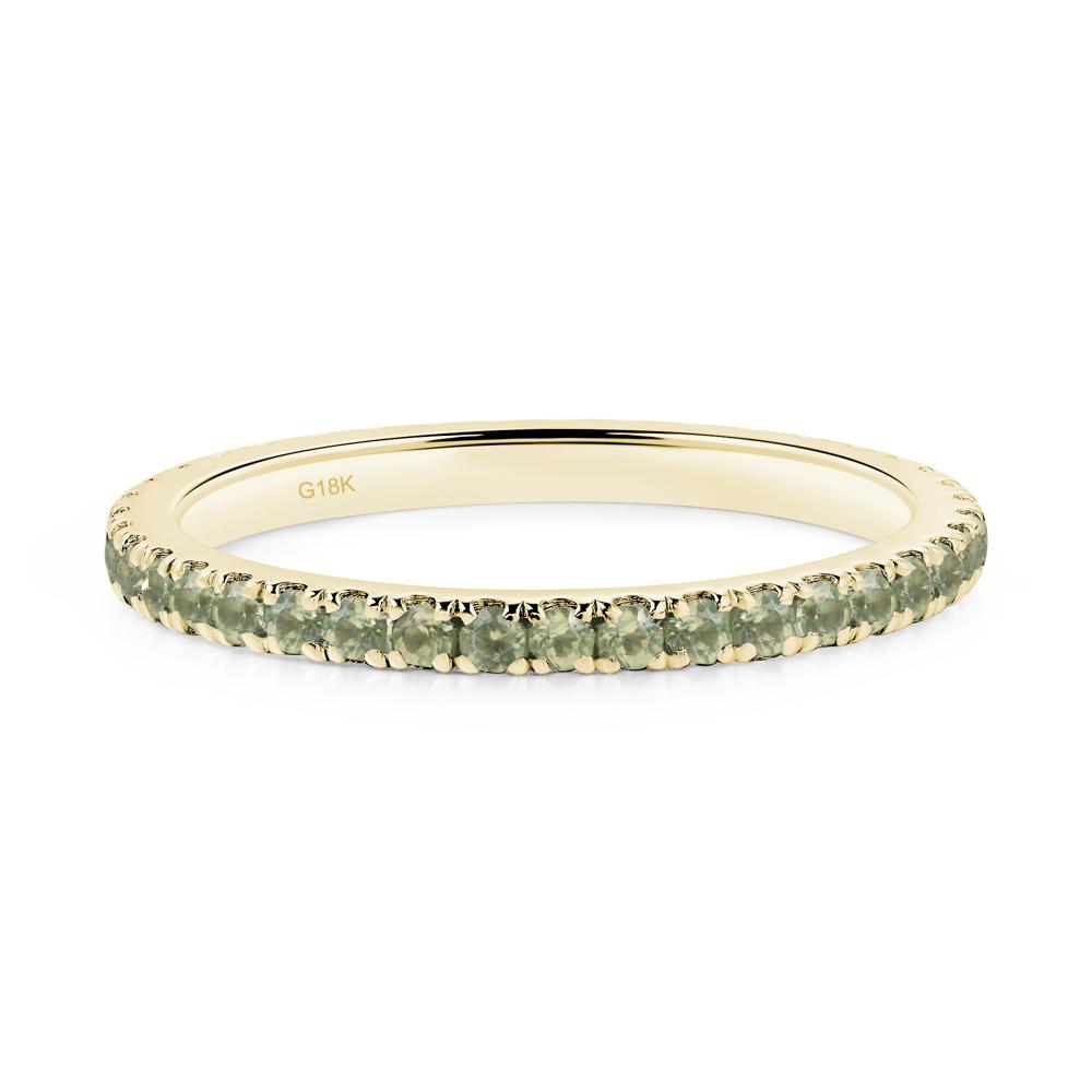 Peridot Pave Eternity Ring - LUO Jewelry #metal_18k yellow gold