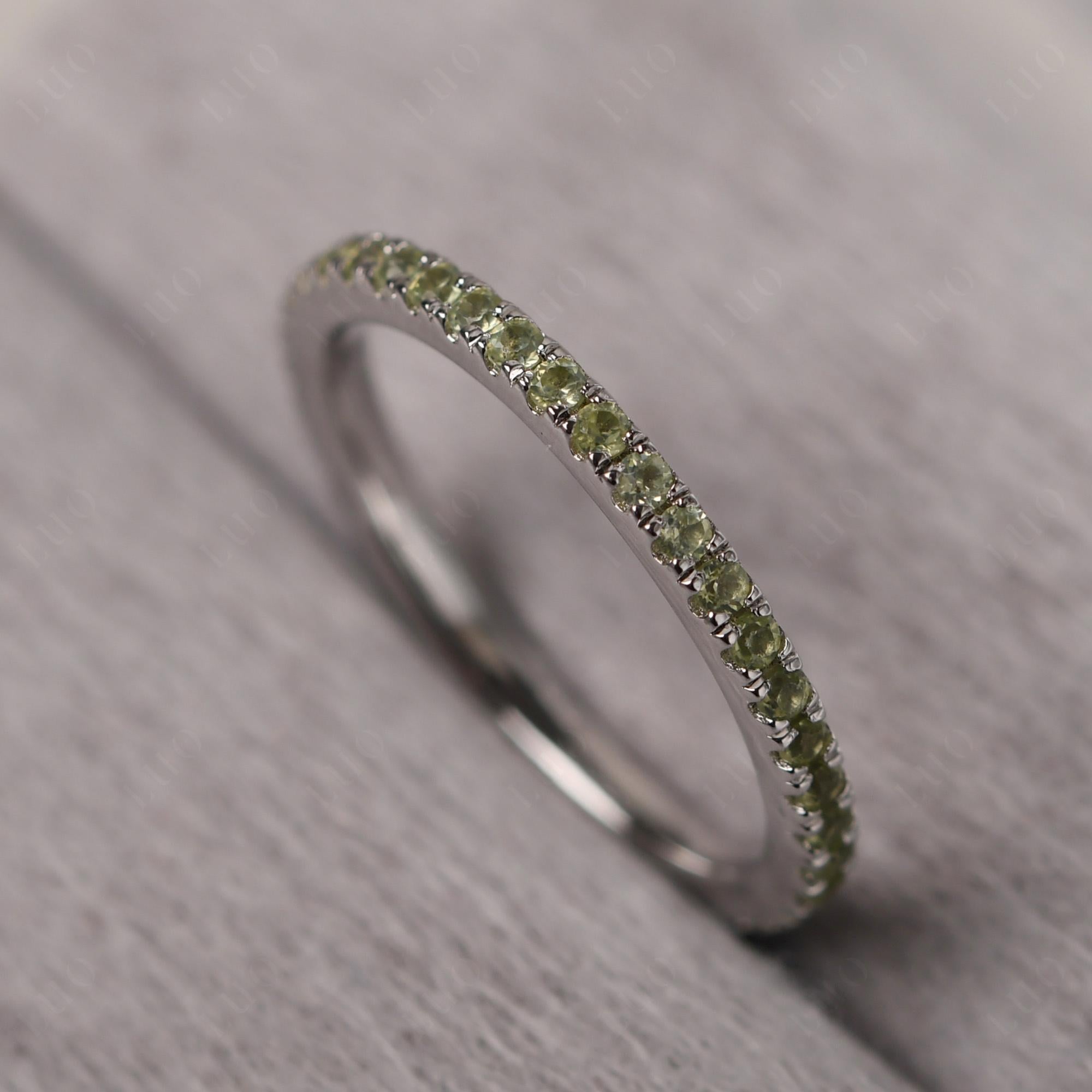 Peridot Pave Eternity Ring - LUO Jewelry