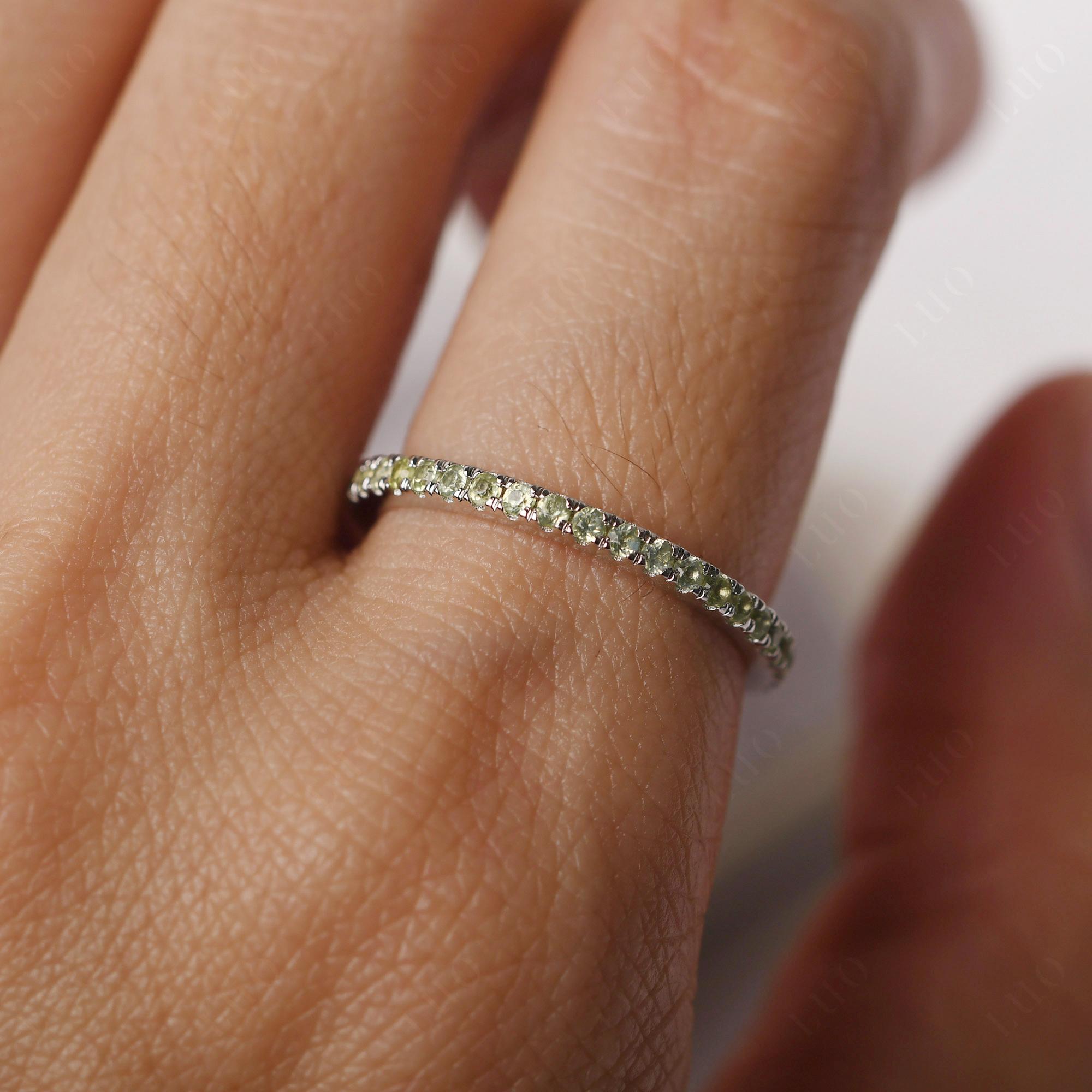Peridot Pave Eternity Ring - LUO Jewelry