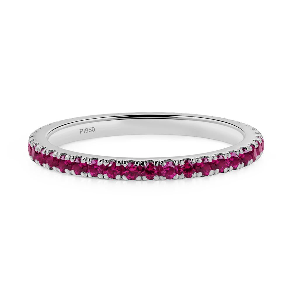 Lab Created Ruby Pave Eternity Ring - LUO Jewelry #metal_platinum