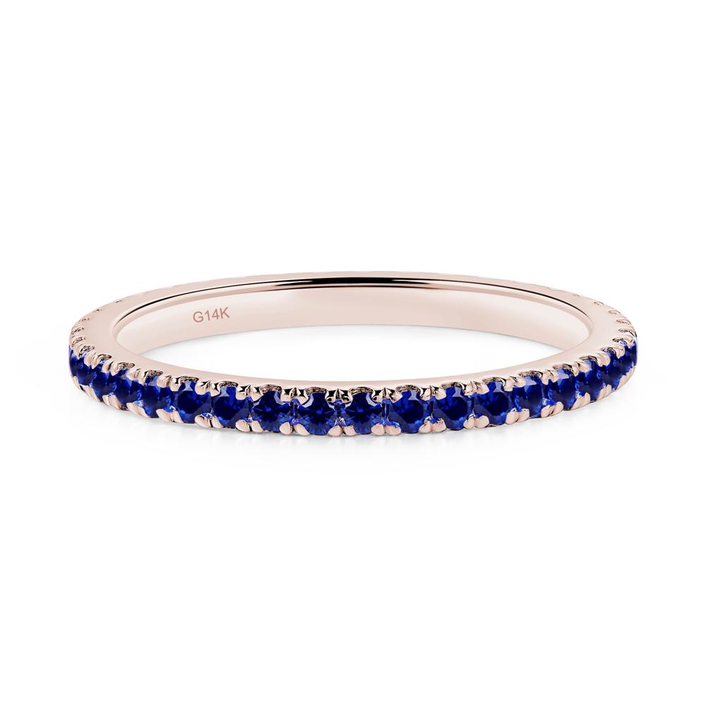 Lab Sapphire Eternity Ring Silver - LUO Jewelry #metal_14k rose gold