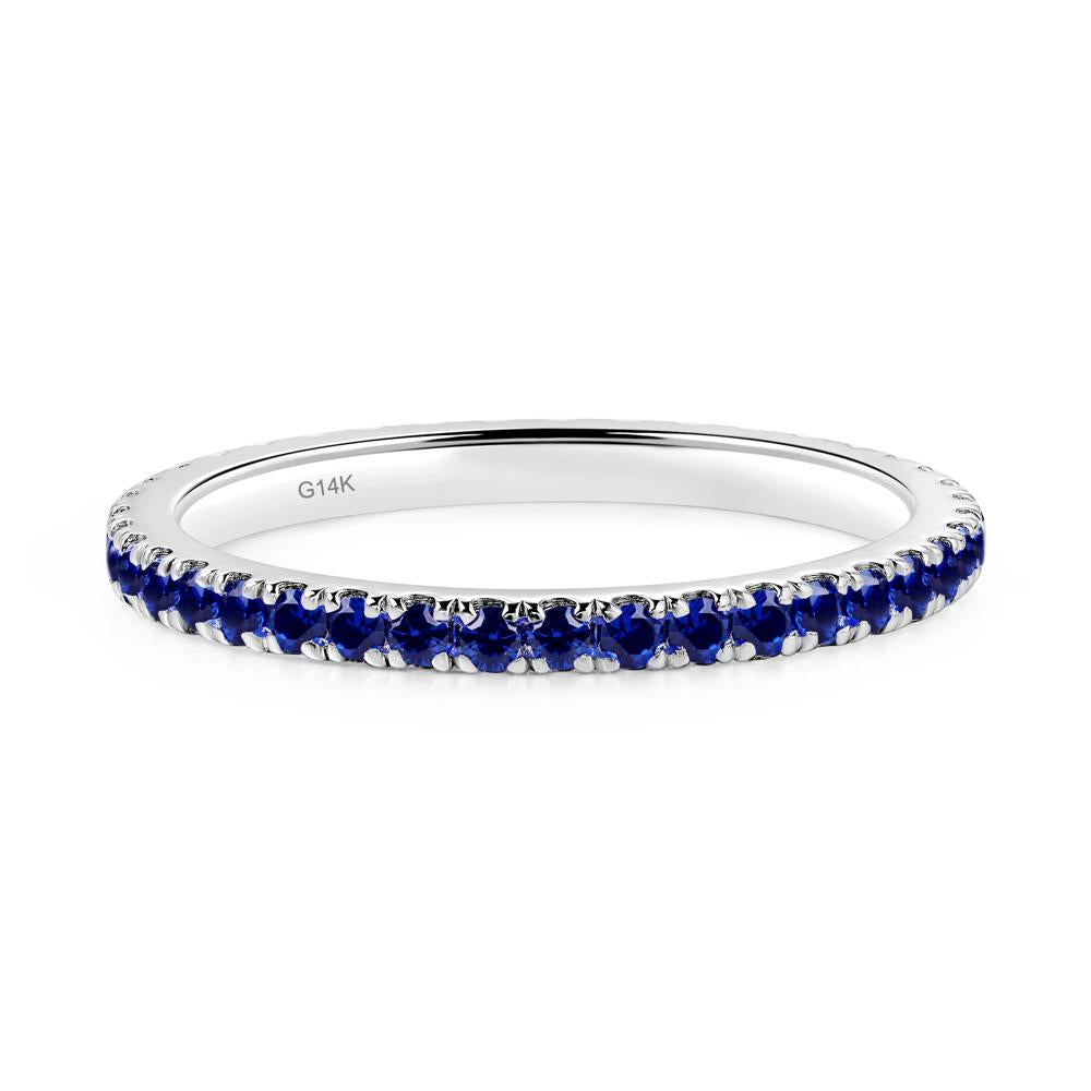 Sapphire Pave Eternity Ring - LUO Jewelry #metal_14k white gold