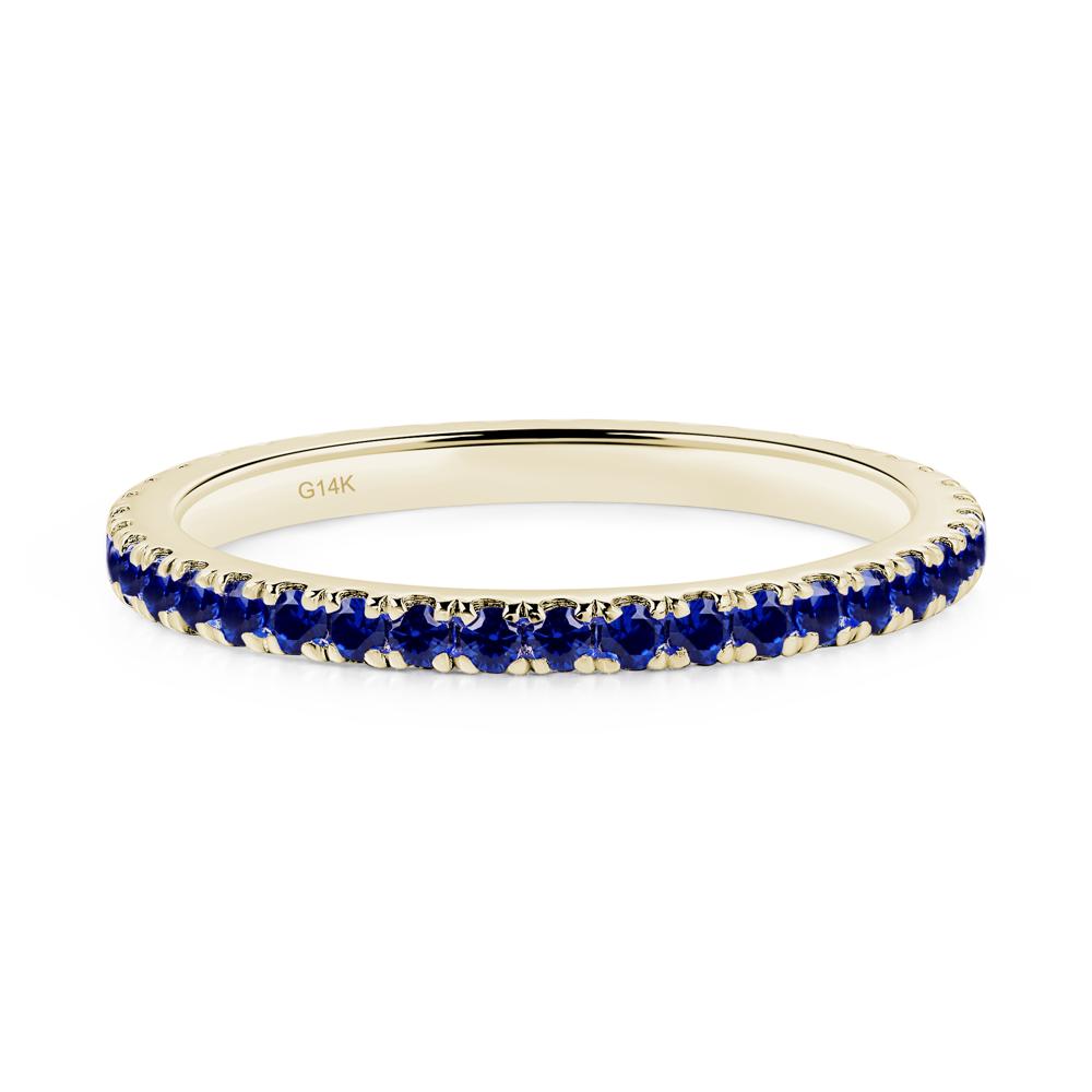 Lab Sapphire Eternity Ring Silver - LUO Jewelry #metal_14k yellow gold
