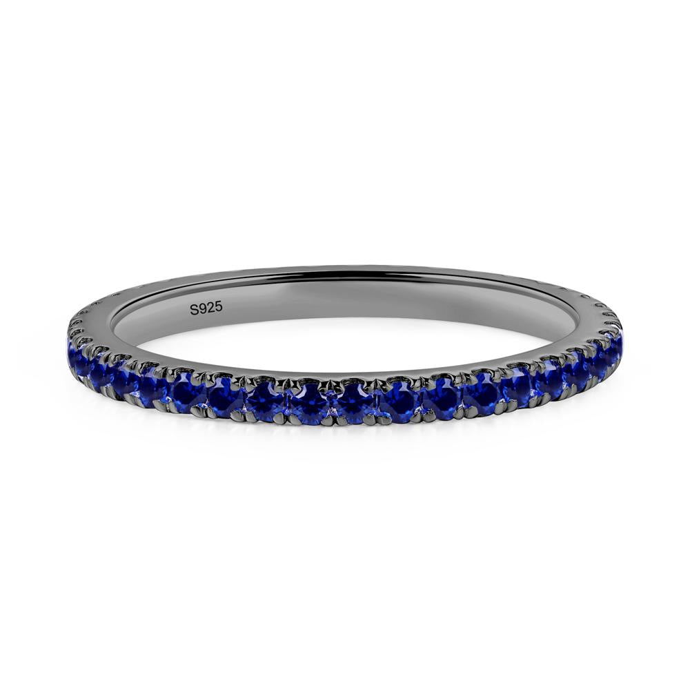 Lab Sapphire Eternity Ring Silver - LUO Jewelry #metal_black finish sterling silver