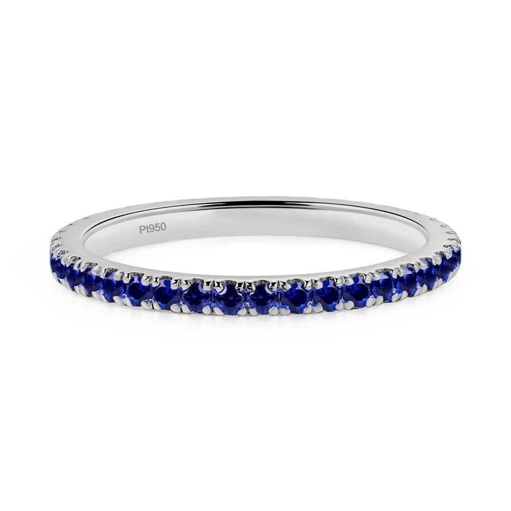 Lab Sapphire Eternity Ring Silver - LUO Jewelry #metal_platinum