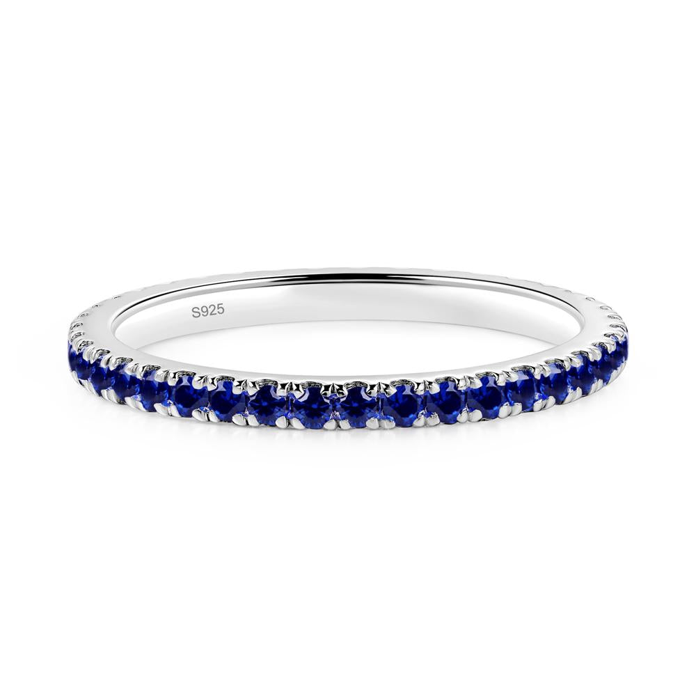 Lab Sapphire Eternity Ring Silver - LUO Jewelry #metal_sterling silver