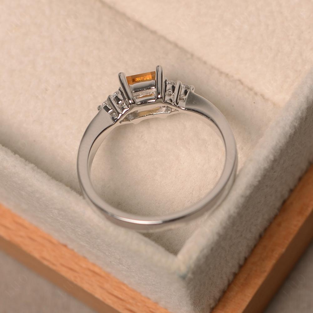 Square Cut Citrine Petite Ring - LUO Jewelry