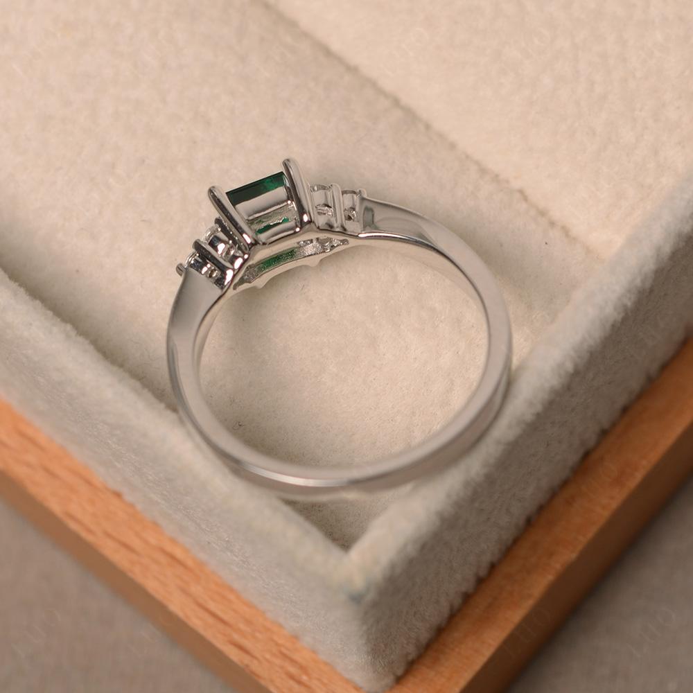 Square Cut Lab Emerald Petite Ring - LUO Jewelry