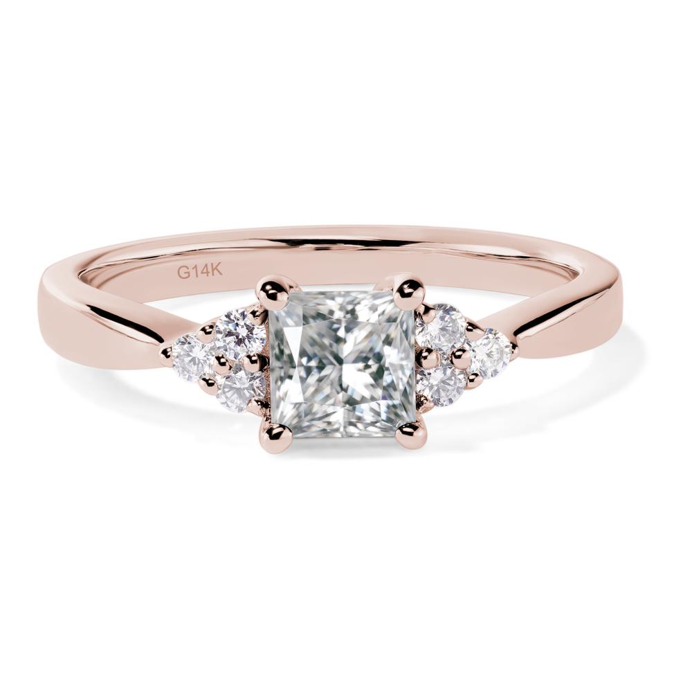 Princess Cut Moissanite Petite Ring - LUO Jewelry #metal_14k rose gold