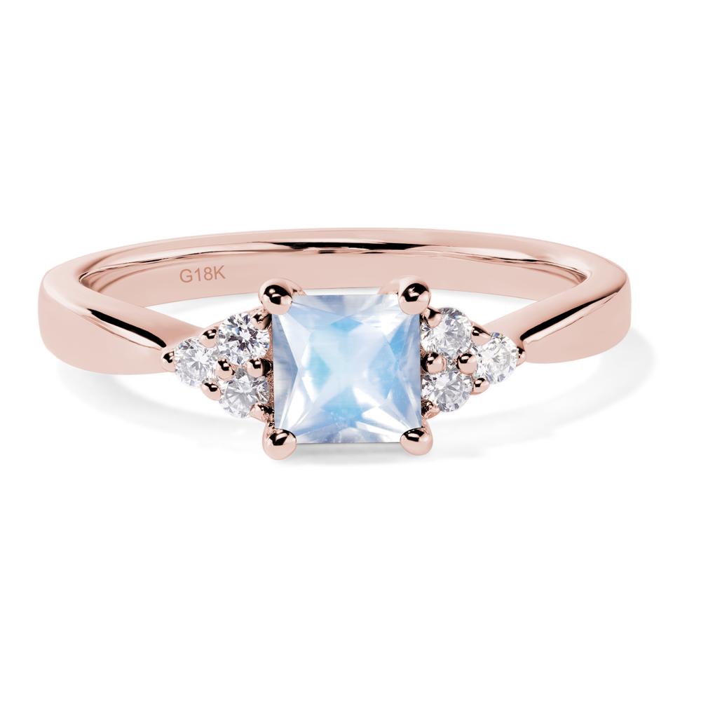 Princess Cut Moonstone Petite Ring - LUO Jewelry #metal_18k rose gold