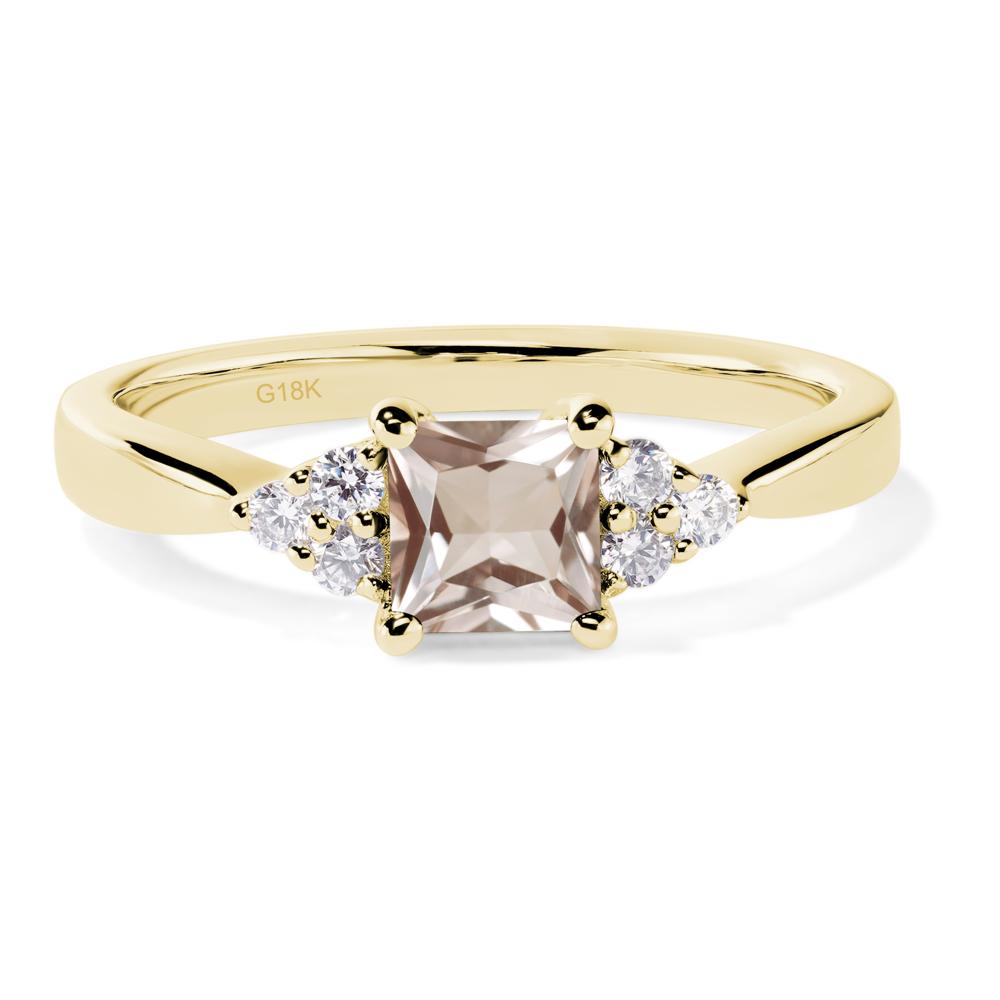 Princess Cut Morganite Petite Ring - LUO Jewelry #metal_18k yellow gold