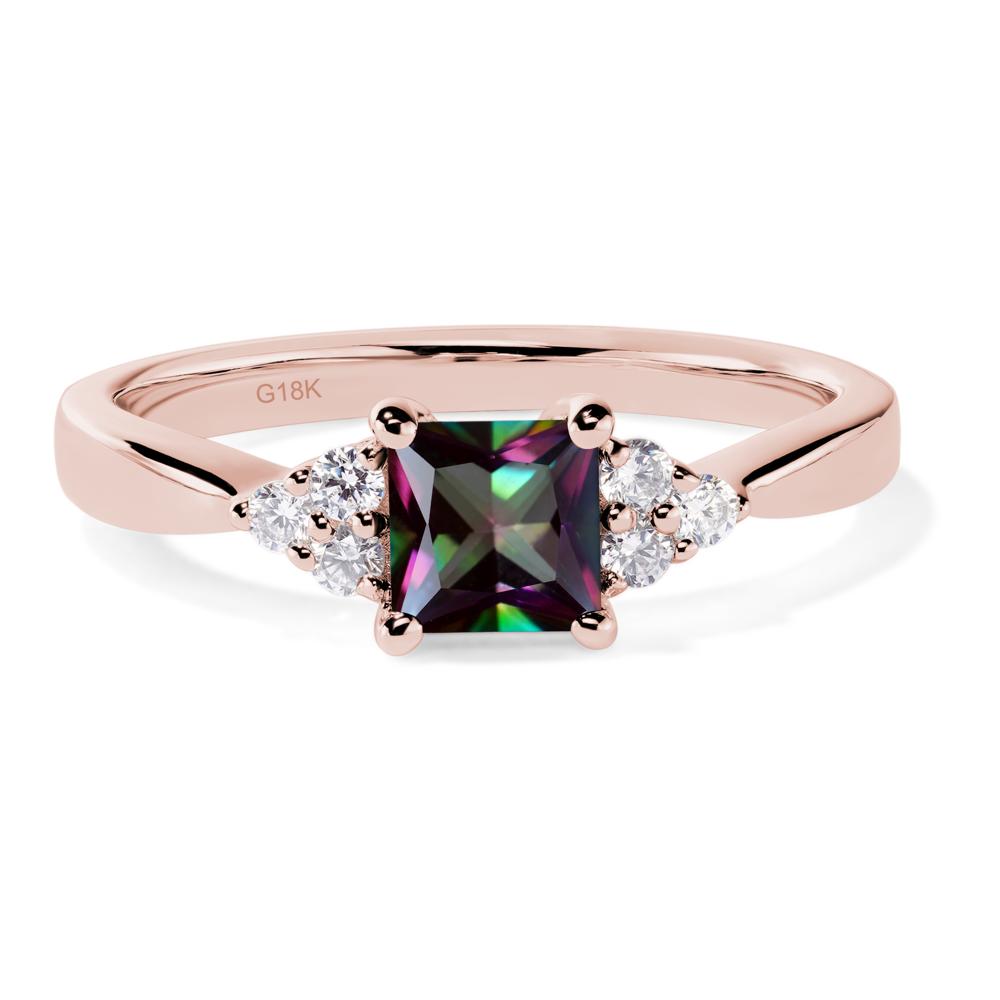Princess Cut Mystic Topaz Petite Ring - LUO Jewelry #metal_18k rose gold