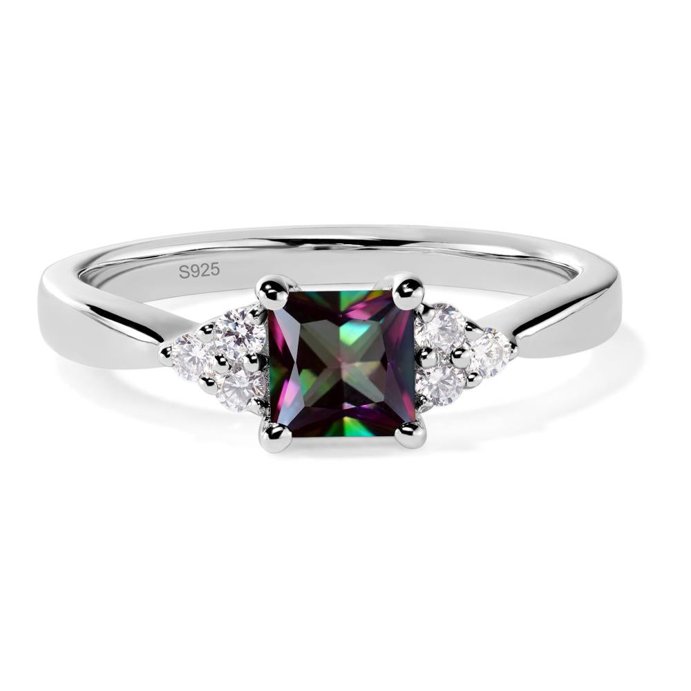 Princess Cut Mystic Topaz Petite Ring - LUO Jewelry #metal_sterling silver