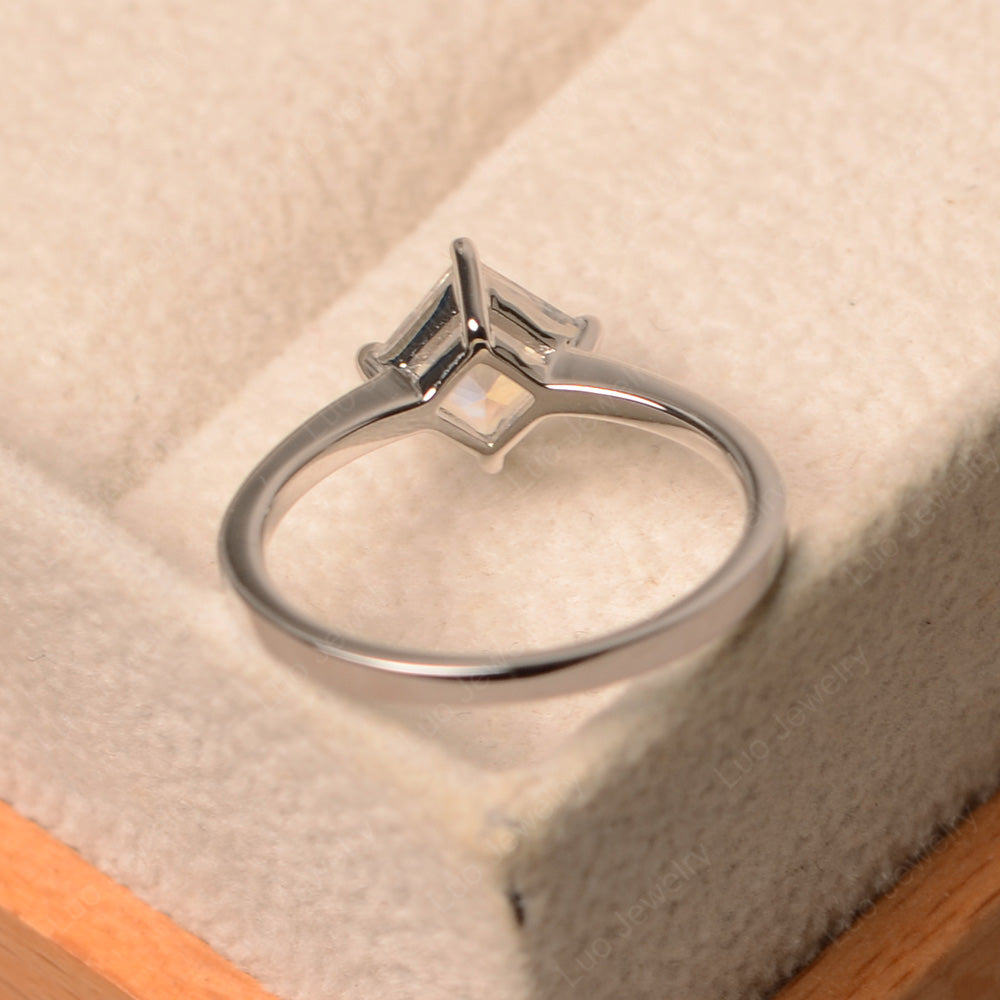Princess Moonstone Solitaire Engagement Ring - LUO Jewelry