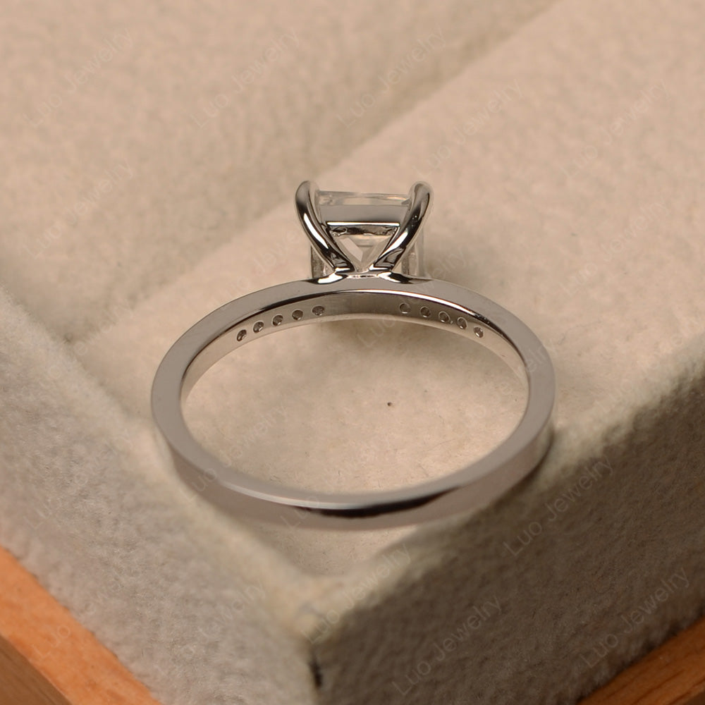 Simple Princess Cut Moonstone Wedding Ring - LUO Jewelry