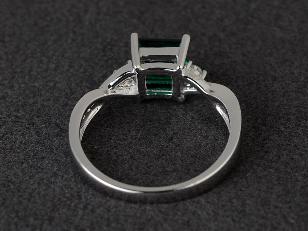Princess Cut Emerald Engagement Ring - LUO Jewelry