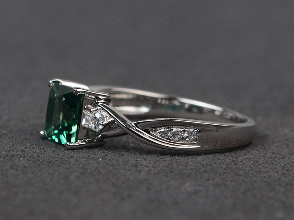 Princess Cut Green Sapphire Engagement Ring - LUO Jewelry