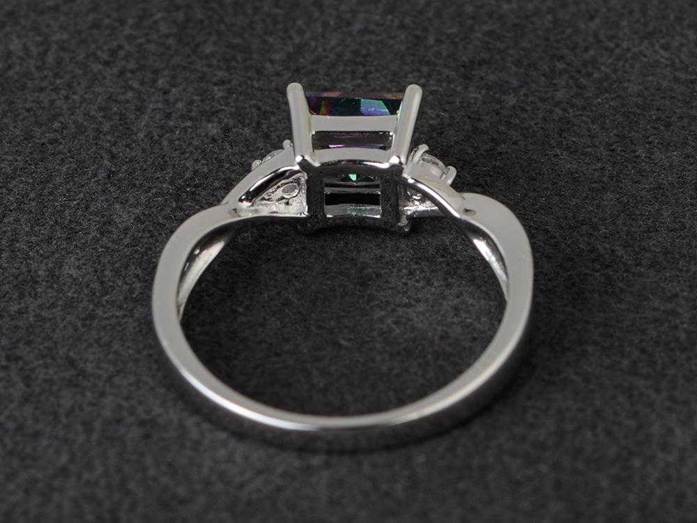 Princess Cut Mystic Topaz Engagement Ring - LUO Jewelry