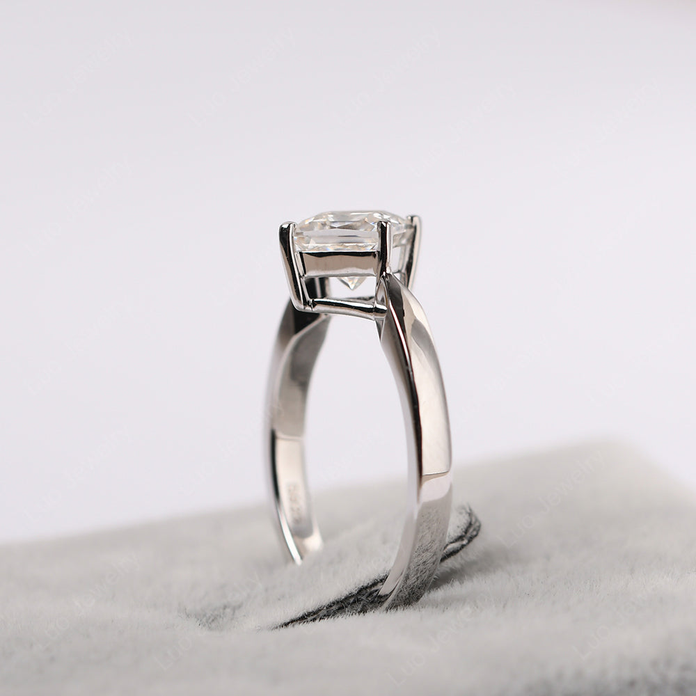 Princess Cut Kite Set Moissanite Solitaire Ring - LUO Jewelry