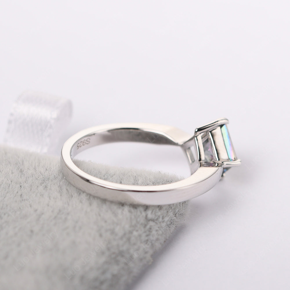 Princess Cut Kite Set Mystic Topaz Solitaire Ring - LUO Jewelry