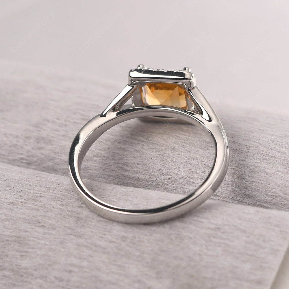 Citrine Split Shank Halo Engagement Rings - LUO Jewelry