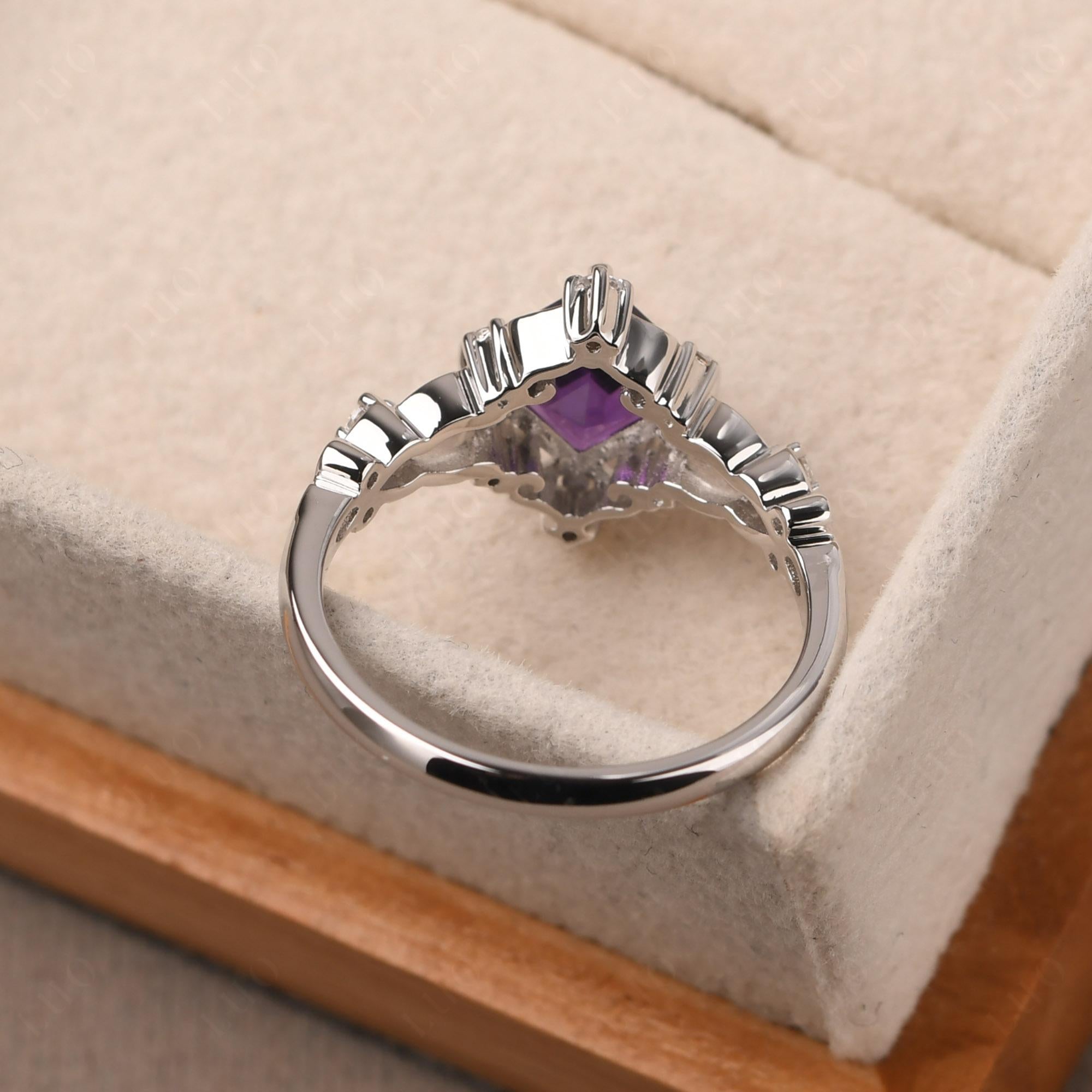 Square Cut Art Deco Amethyst Ring - LUO Jewelry