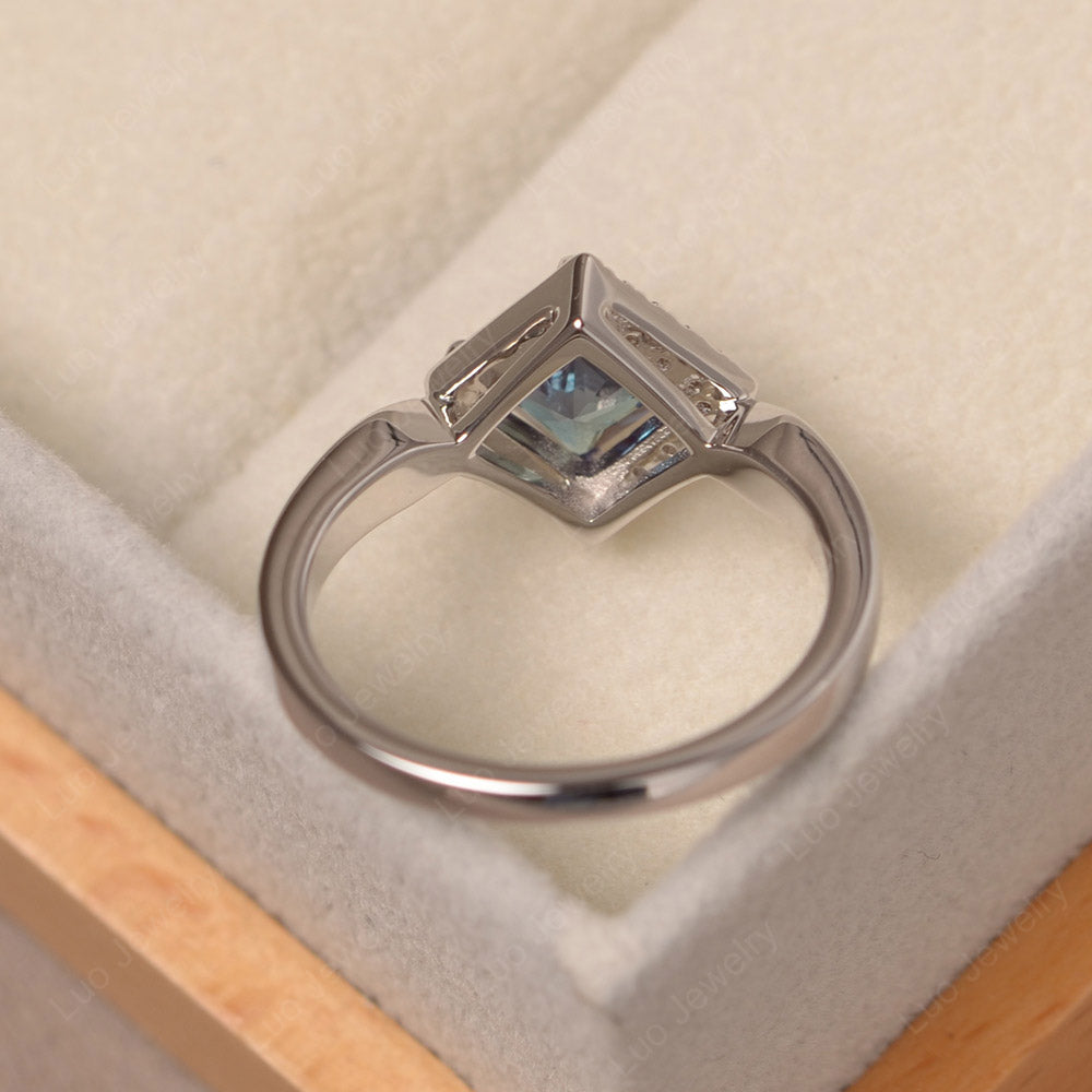 Lab Alexandrite Kite Set Half Halo Ring