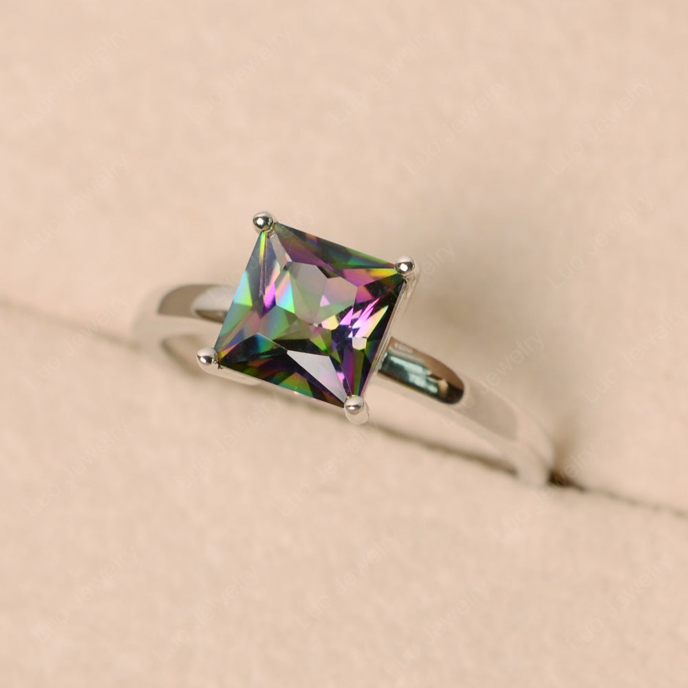 Princess Solitaire Mystic Topaz Engagement Ring - LUO Jewelry