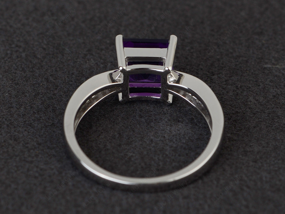 Square Amethyst Ring Sterling Silver - LUO Jewelry