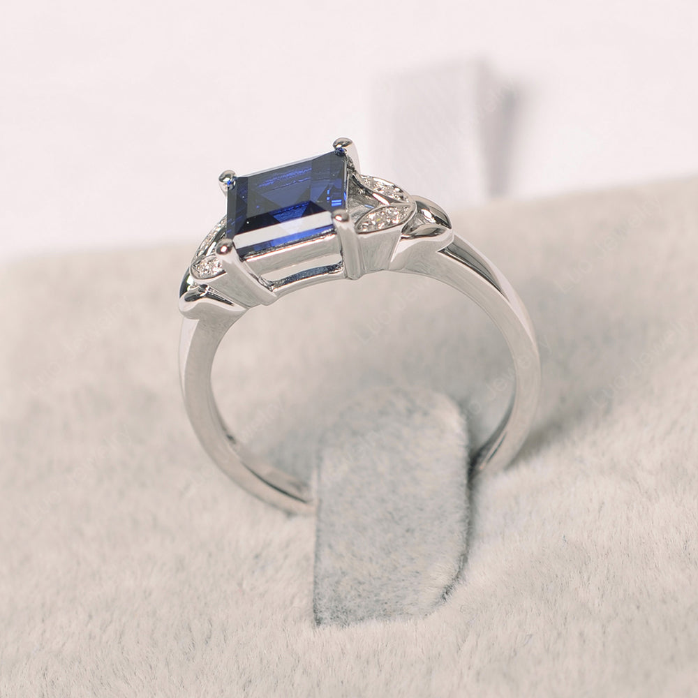 Princess Cut Sapphire Wedding Ring - LUO Jewelry