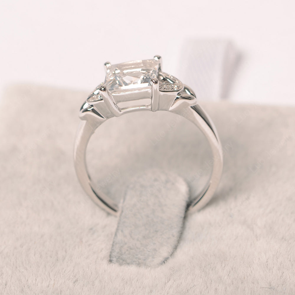 Princess Cut White Topaz Wedding Ring - LUO Jewelry
