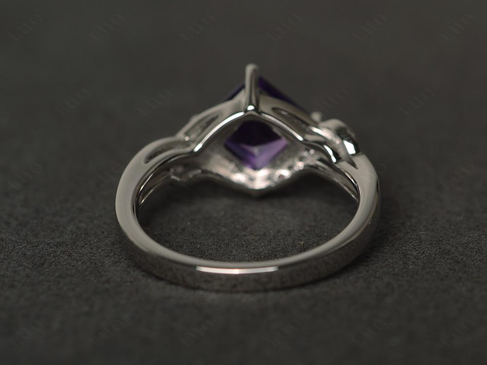 Amethyst Kite Set Square Cut Ring - LUO Jewelry