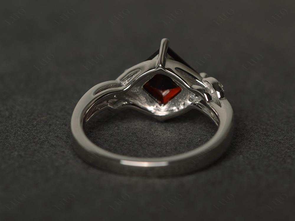 Garnet Kite Set Square Cut Ring - LUO Jewelry