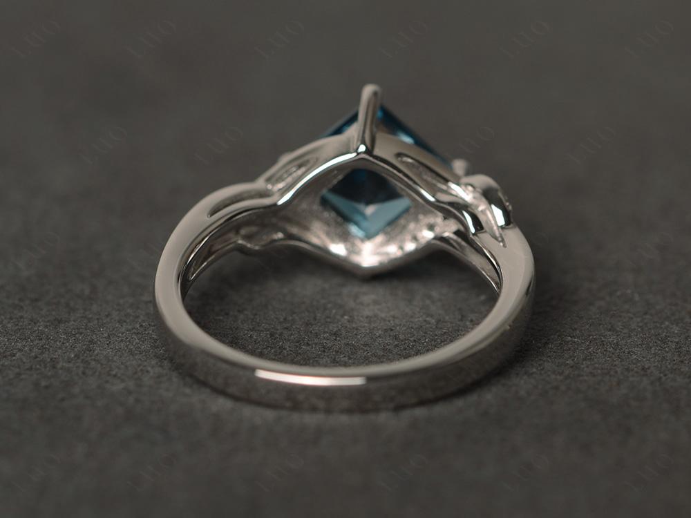 London Blue Topaz Kite Set Square Cut Ring - LUO Jewelry