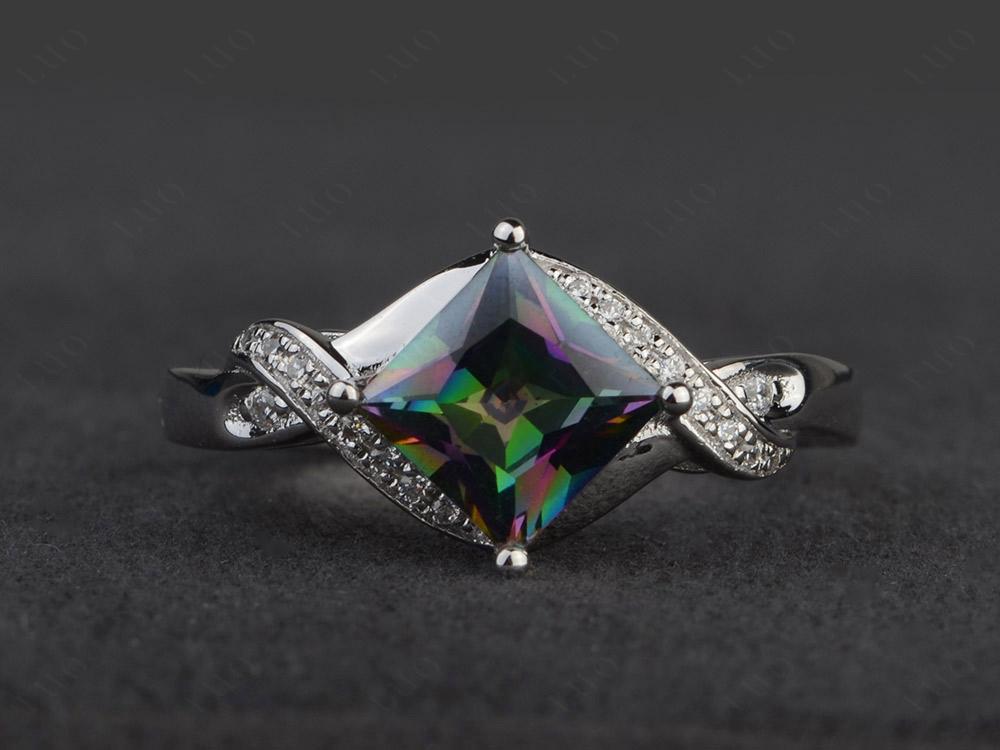 Mystic Topaz Kite Set Princess Cut Ring - LUO Jewelry