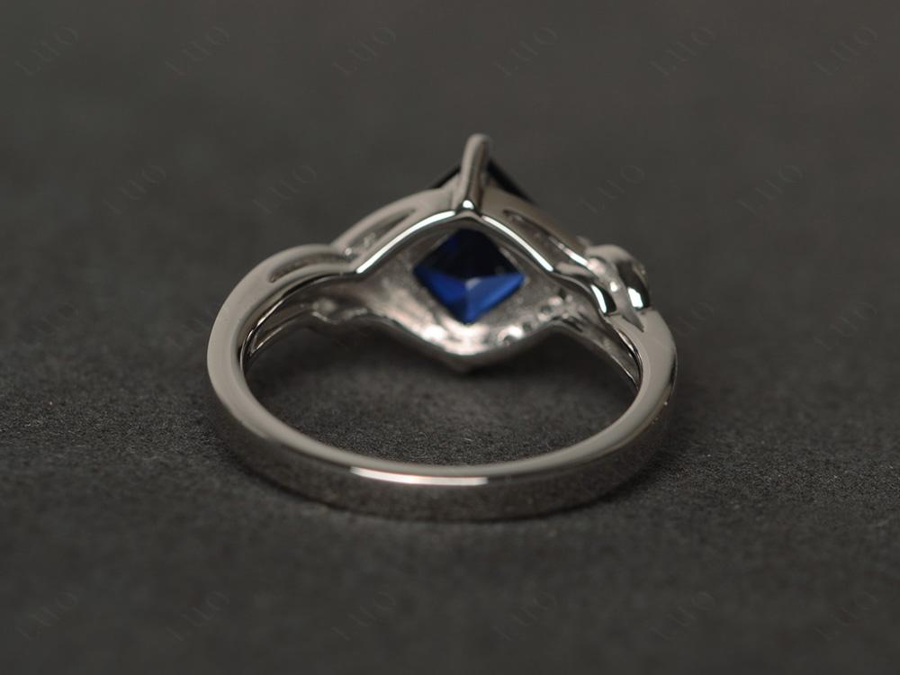 Sapphire Kite Set Square Cut Ring - LUO Jewelry