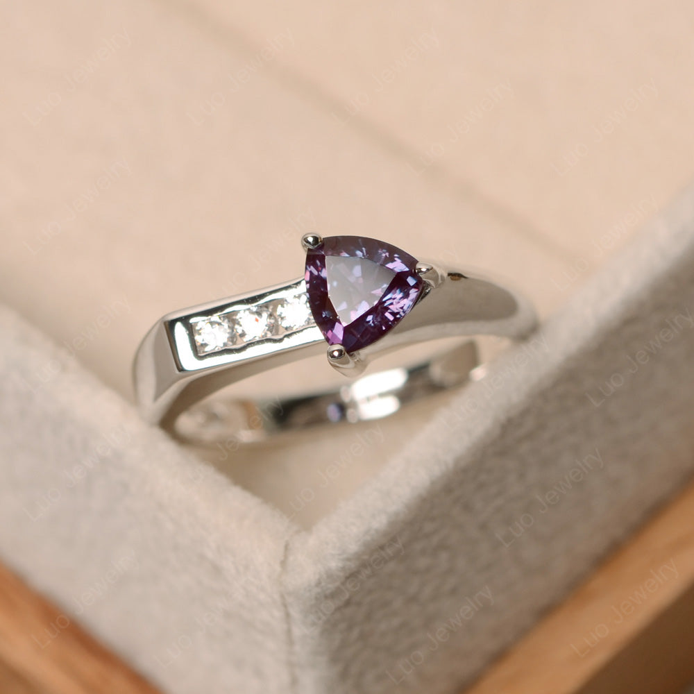 Dainty Arrow Alexandrite Promise Ring For Girls - LUO Jewelry