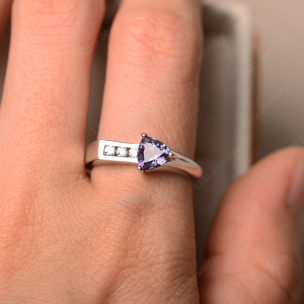 Dainty Arrow Alexandrite Promise Ring For Girls - LUO Jewelry