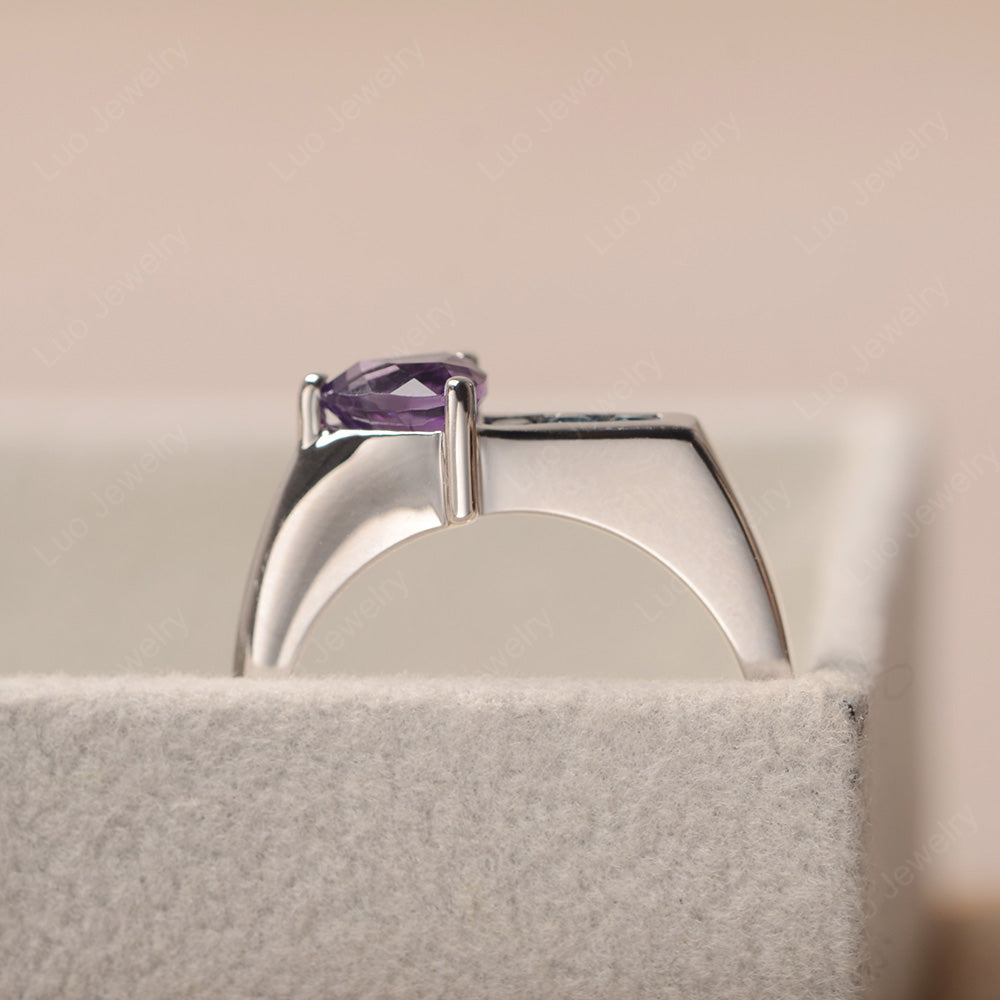 Dainty Arrow Amethyst Promise Ring For Girls - LUO Jewelry