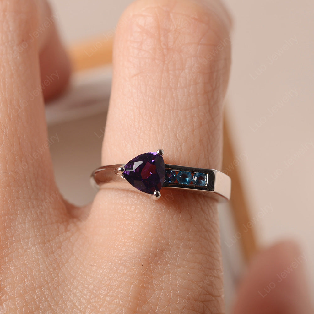 Dainty Arrow Amethyst Promise Ring For Girls - LUO Jewelry