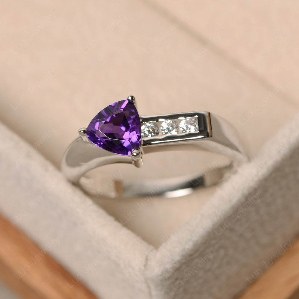 Dainty Arrow Amethyst Promise Ring For Girls - LUO Jewelry