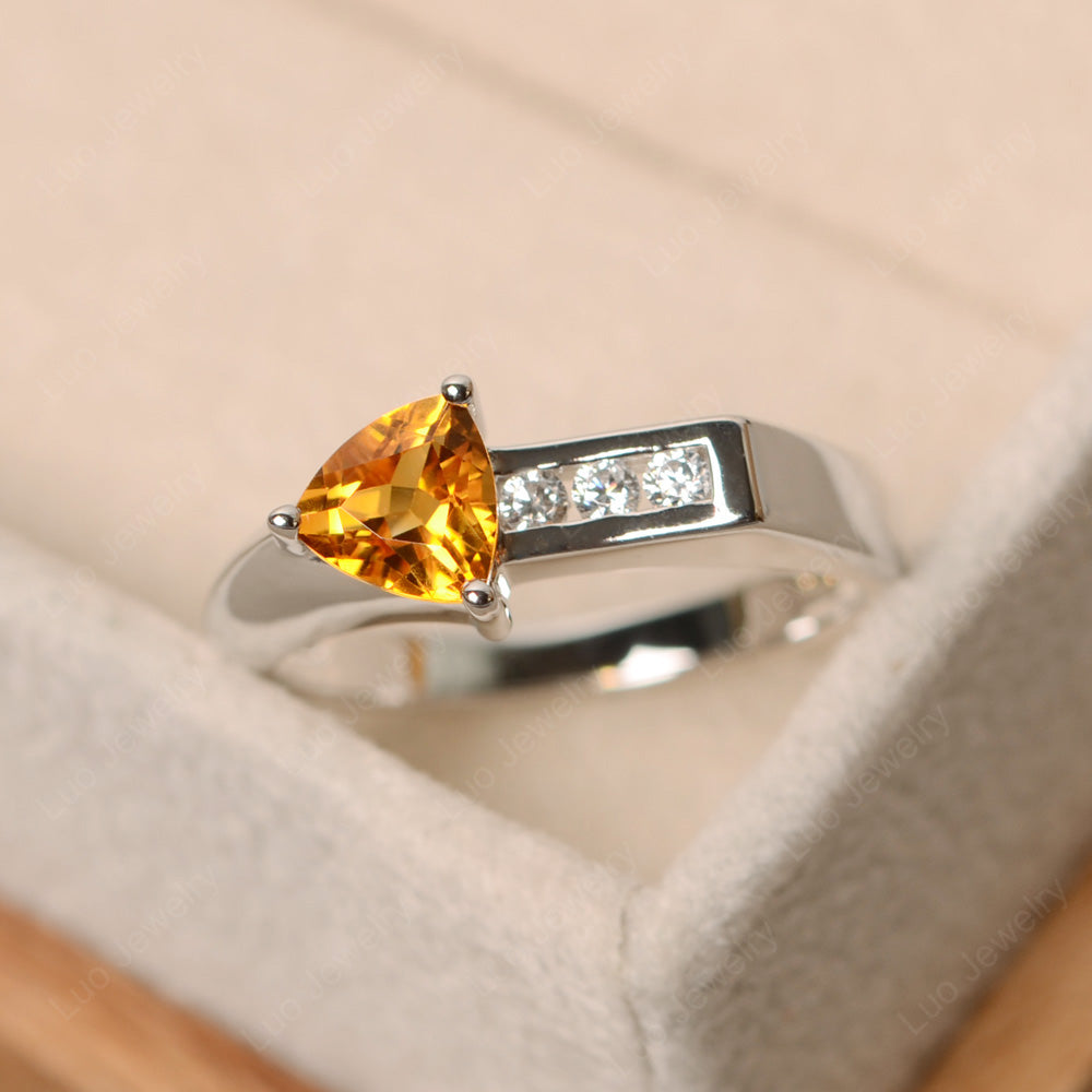 Dainty Arrow Citrine Promise Ring For Girls - LUO Jewelry