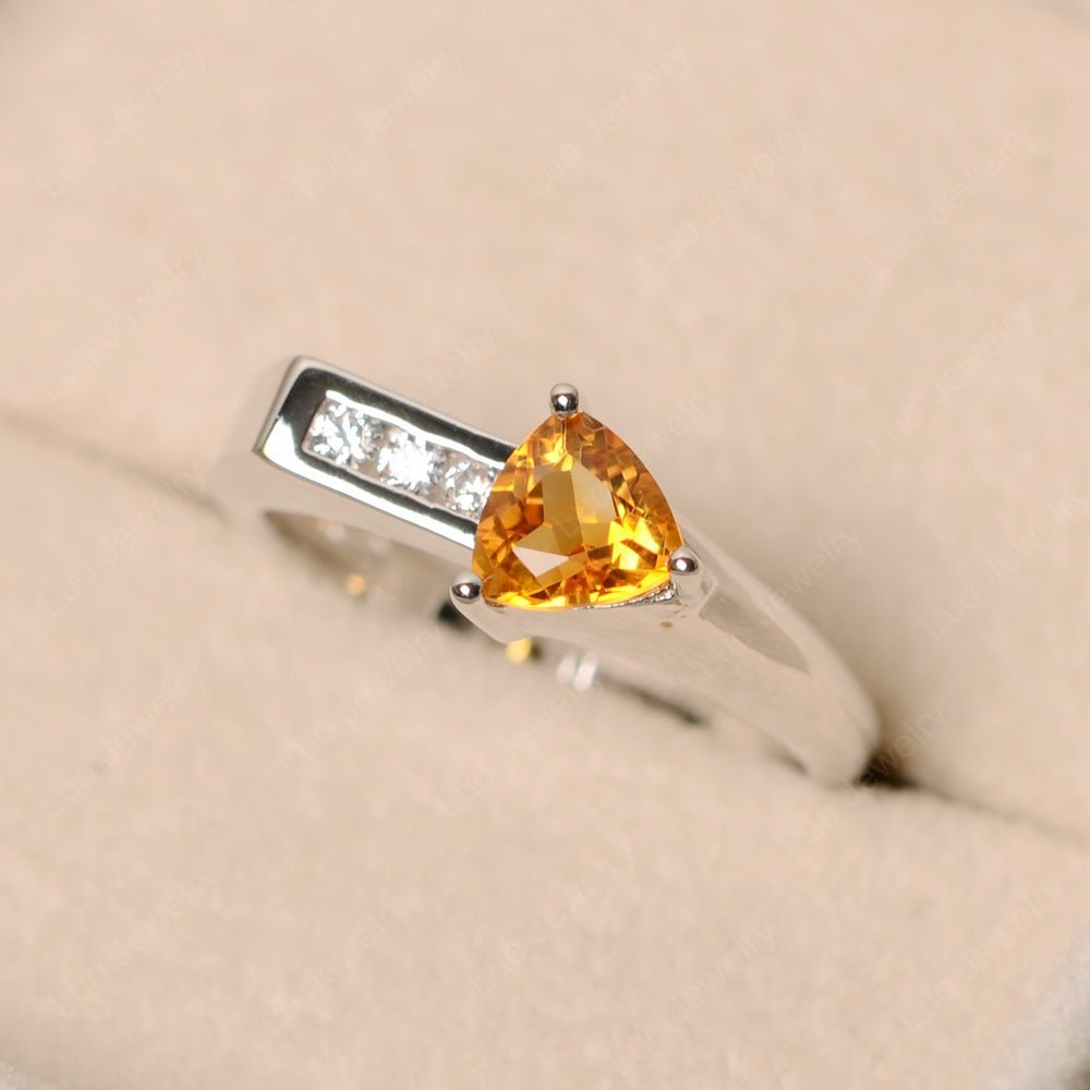 Dainty Arrow Citrine Promise Ring For Girls - LUO Jewelry