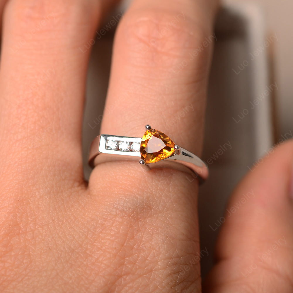 Dainty Arrow Citrine Promise Ring For Girls - LUO Jewelry