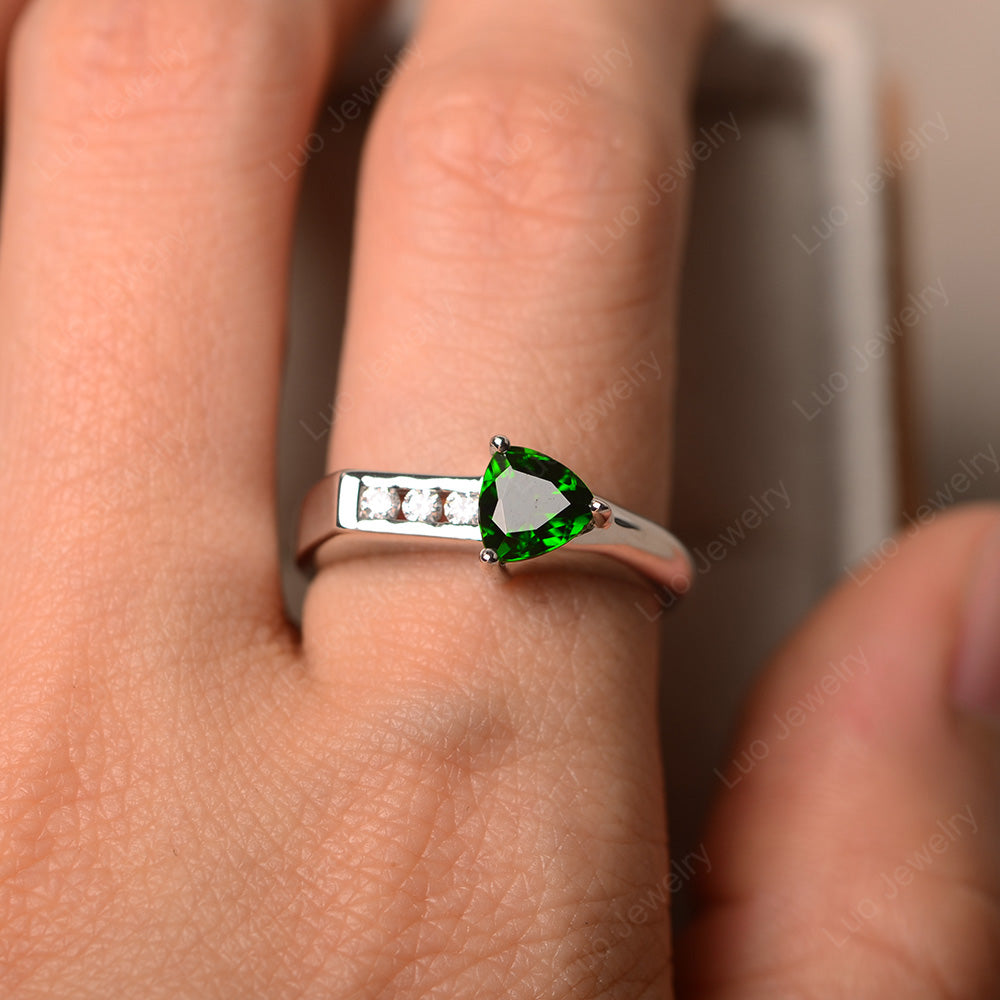 Dainty Arrow Diopside Promise Ring For Girls - LUO Jewelry
